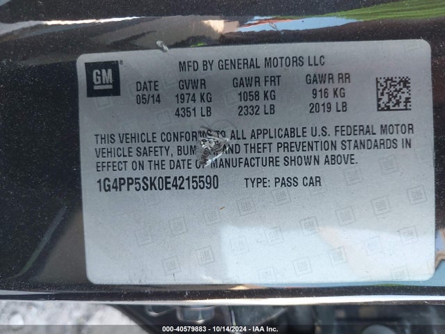 Buick Verano 2014 1G4PP5SK0E4215590 Image 9