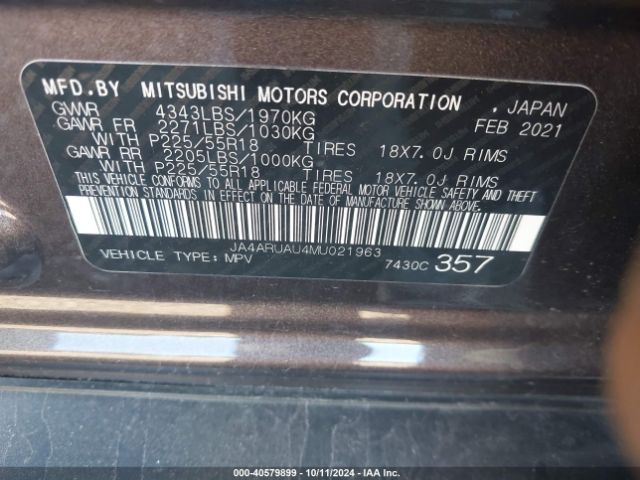 2021 MITSUBISHI OUTLANDER SPORT JA4ARUAU4MU021963 Photo 8