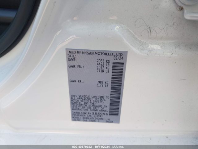 1N4BL4DW1RN388996 Nissan Altima Sv Intelligent Awd