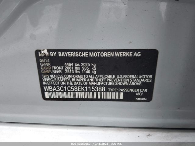WBA3C1C58EK115388 BMW 328I