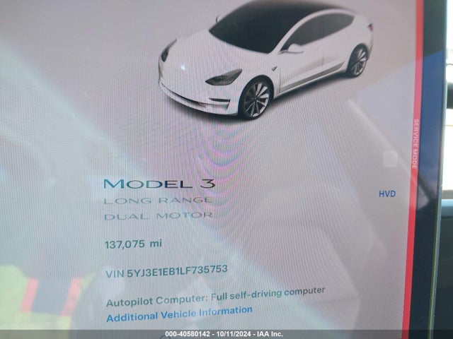2020 TESLA MODEL 3 5YJ3E1EB1LF735753 Photo 6