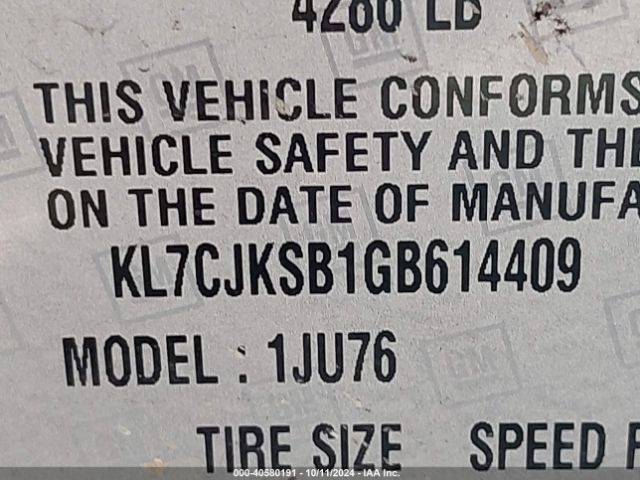 KL7CJKSB1GB614409 Chevrolet Trax 1ls