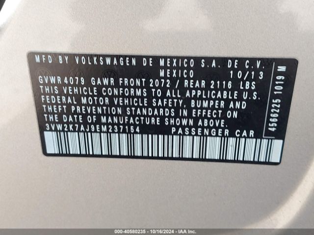 3VW2K7AJ9EM237154 Volkswagen Jetta 2.0l S