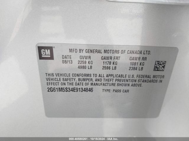 2G61M5S34E9134846 Cadillac XTS LUXURY