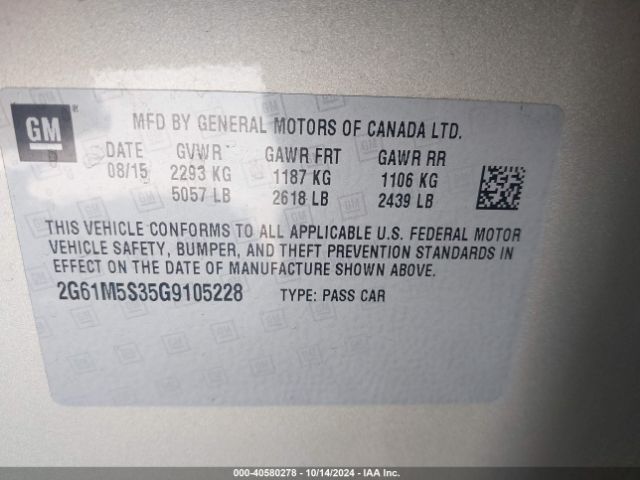 2G61M5S35G9105228 Cadillac Xts Luxury Collection