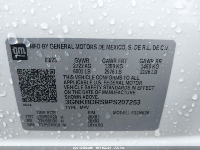 3GNKBDRS9PS207253 Chevrolet Blazer Fwd 3lt