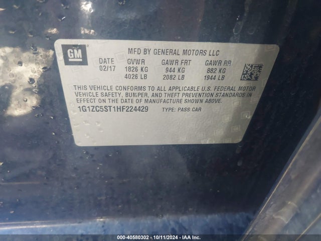 1G1ZC5ST1HF224429 Chevrolet Malibu 1fl