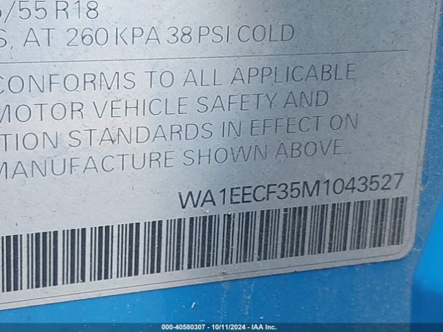 WA1EECF35M1043527 Audi Q3 Premium Plus 45 Tfsi S Line Quattro Tiptronic