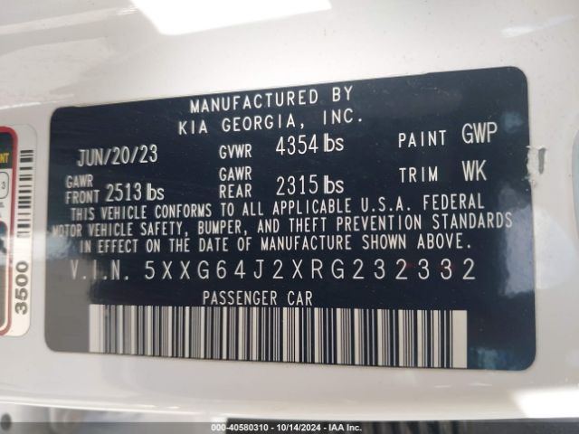 5XXG64J2XRG232332 KIA K5 Gt-line