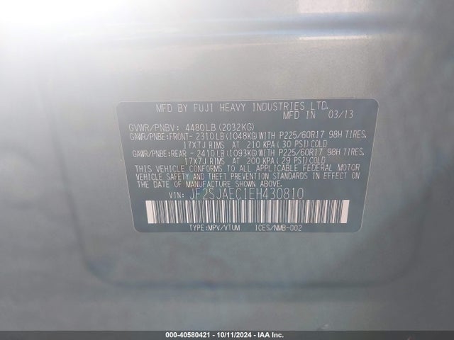 Subaru Forester 2.5i Premium 2014 JF2SJAEC1EH430810 Image 9