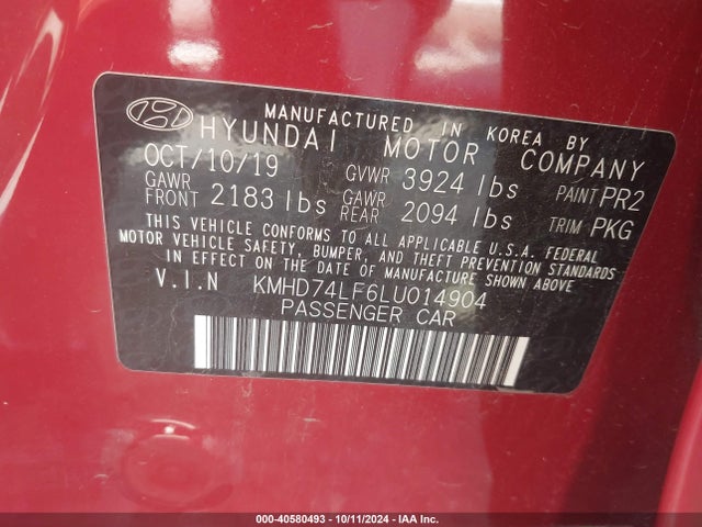 Hyundai ELANTRA SE 2020 KMHD74LF6LU014904 Image 9