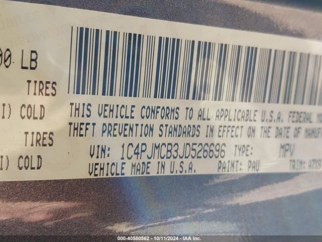 1C4PJMCB3JD526696 Jeep Cherokee Latitude 4x4