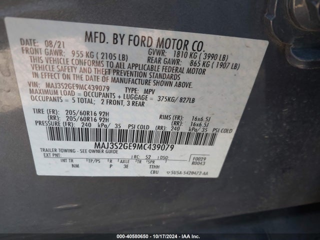 Ford Ecosport Se 2021 MAJ3S2GE9MC439079 Image 9
