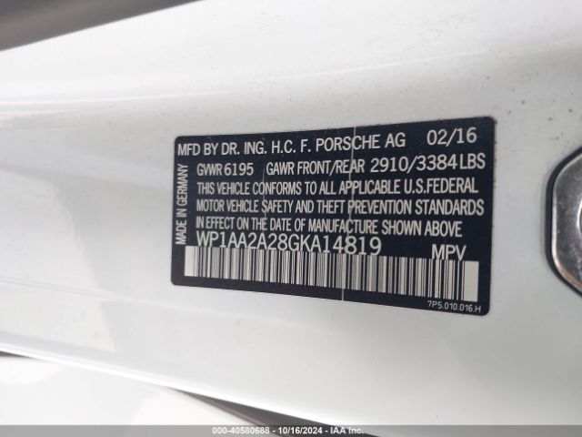 WP1AA2A28GKA14819 Porsche Cayenne