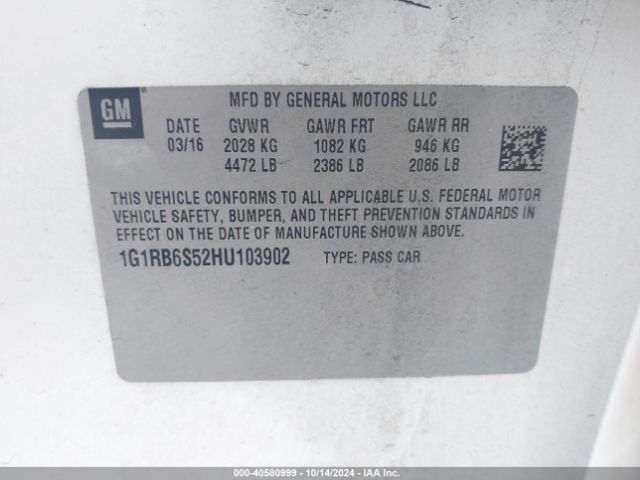 1G1RB6S52HU103902 Chevrolet Volt Premier