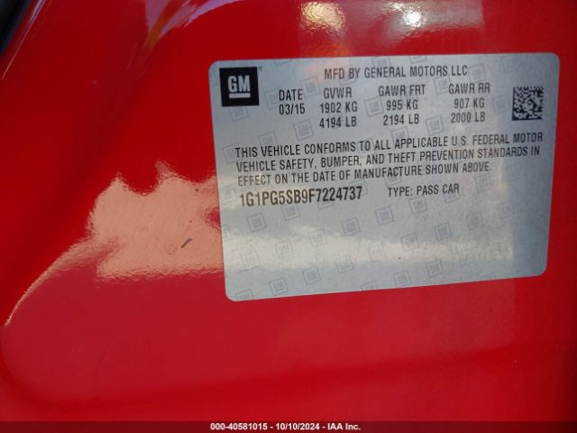 1G1PG5SB9F7224737 Chevrolet CRUZE LTZ