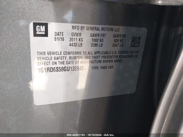 1G1RD6S58GU139845 Chevrolet Volt Premier