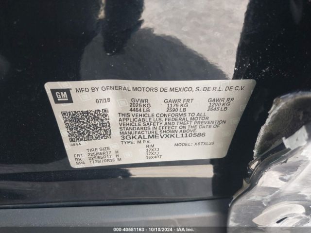 3GKALMEVXKL110586 GMC Terrain Sle