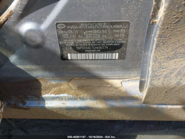 5NPDH4AE7GH690774 Hyundai ELANTRA SE