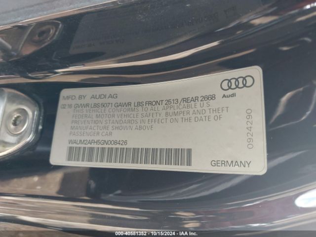 WAUM2AFH5GN008426 Audi A5 2.0t Premium