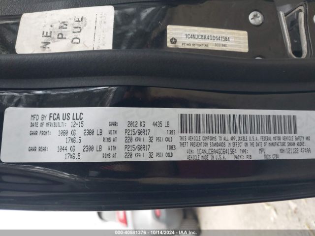 1C4NJCBA4GD641584 Jeep Compass Sport
