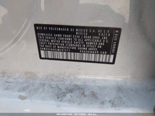 3VW547AU5JM297217 Volkswagen Golf Gti 2.0t Autobahn/2.0t S/2.0t Se