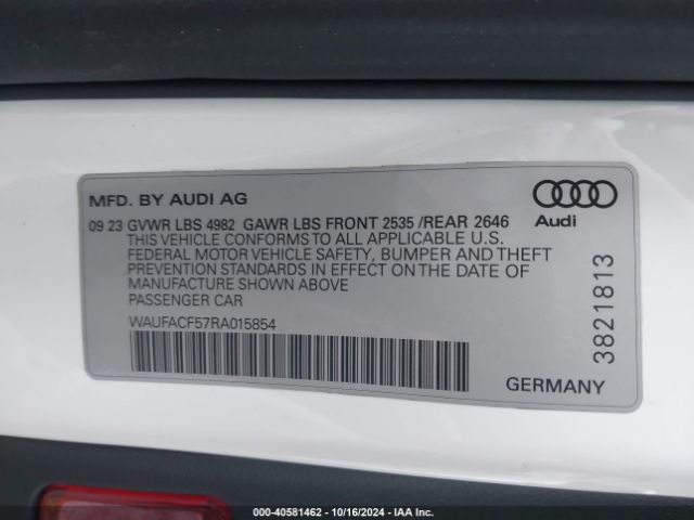 WAUFACF57RA015854 Audi A5 Sportback Premium Plus 45 Tfsi Quattro S Tronic