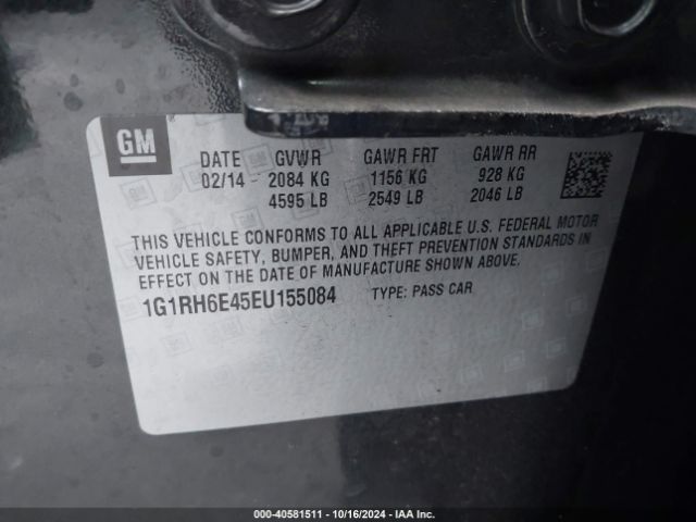 1G1RH6E45EU155084 Chevrolet Volt