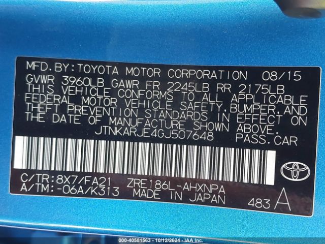 JTNKARJE4GJ507648 Scion IM