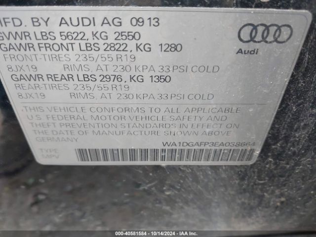 WA1DGAFP3EA038664 Audi Q5 3.0t Premium Plus