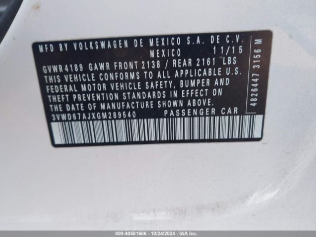 3VWD67AJXGM289540 Volkswagen Jetta 1.4t Se