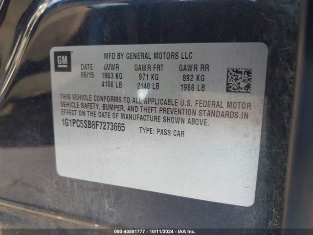 Chevrolet Cruze 1lt Auto 2015 1G1PC5SB8F7273665 Image 9