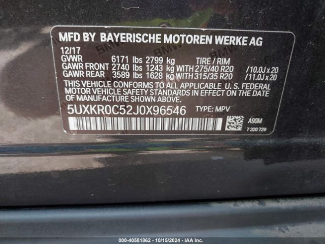 5UXKR0C52J0X96546 BMW X5 Xdrive35i