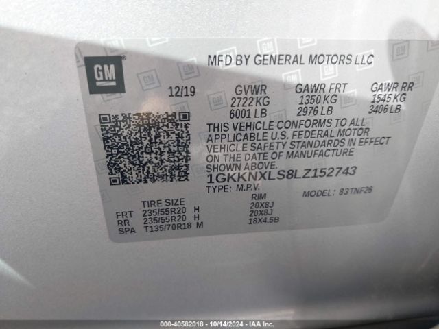 1GKKNXLS8LZ152743 GMC Acadia Awd Denali