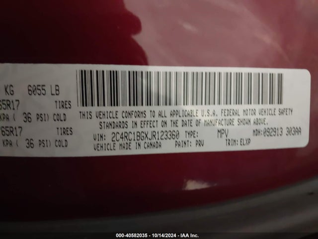 Chrysler Pacifica Touring L 2018 2C4RC1BGXJR123360 Image 9