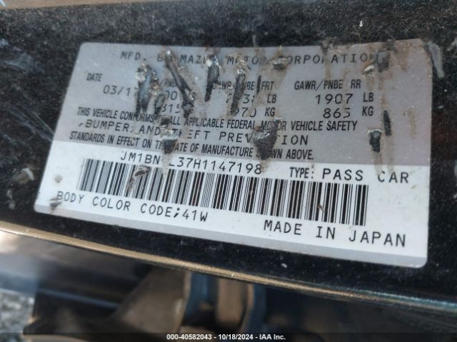 JM1BN1L37H1147198 Mazda Mazda3 Touring 2.5
