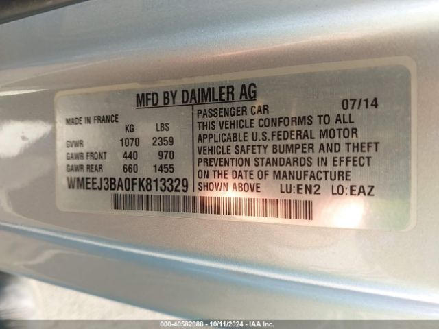 WMEEJ3BA0FK813329 Smart Fortwo Passion/pure
