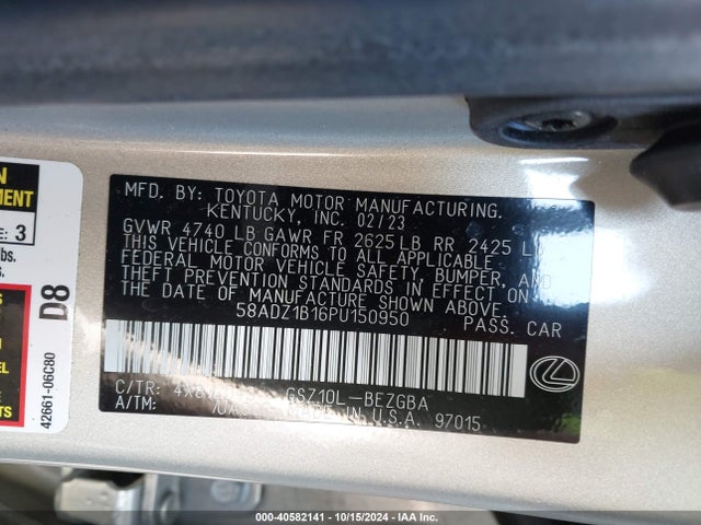 Lexus ES 350 2023 58ADZ1B16PU150950 Image 9