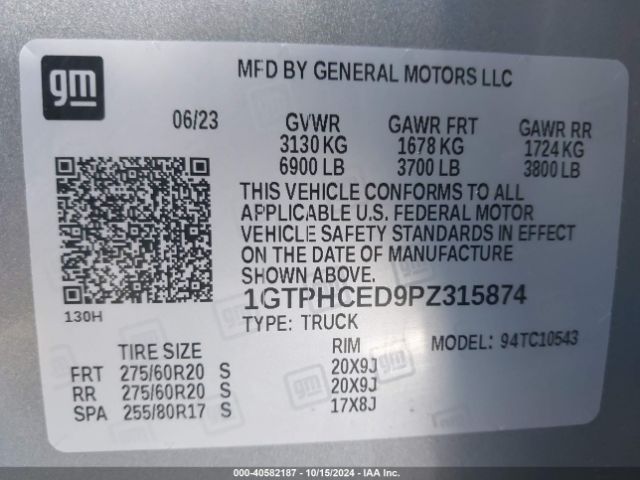 1GTPHCED9PZ315874 GMC Sierra 1500 2wd  Short Box Elevation