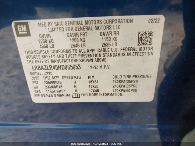 LRBAZLR45ND065653 Buick Envision Fwd Preferred