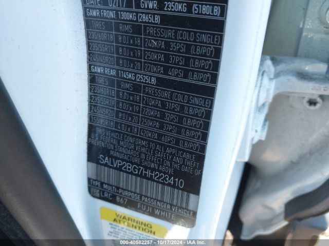 SALVP2BG7HH223410 Land Rover Range Rover Evoque Se/se Premium