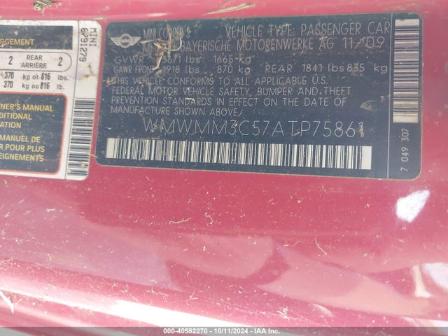 2010 MINI COOPER S CLUBMAN WMWMM3C57ATP75861 Photo 8