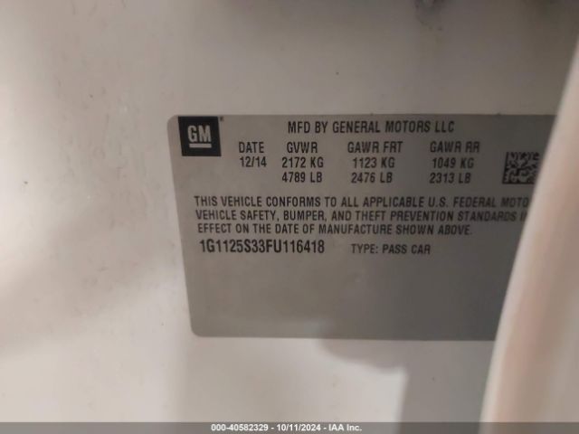 1G1125S33FU116418 Chevrolet Impala 2lt