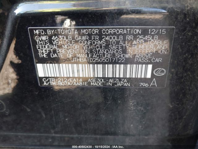 JTHBA1D25G5017122 Lexus IS 200T