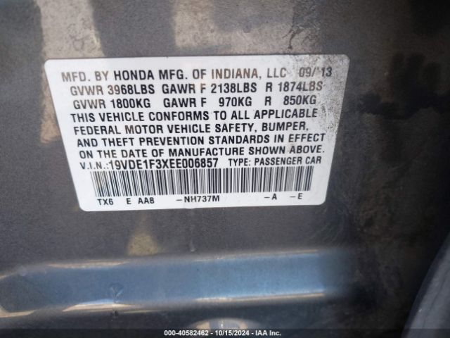 19VDE1F3XEE006857 Acura Ilx 2.0l