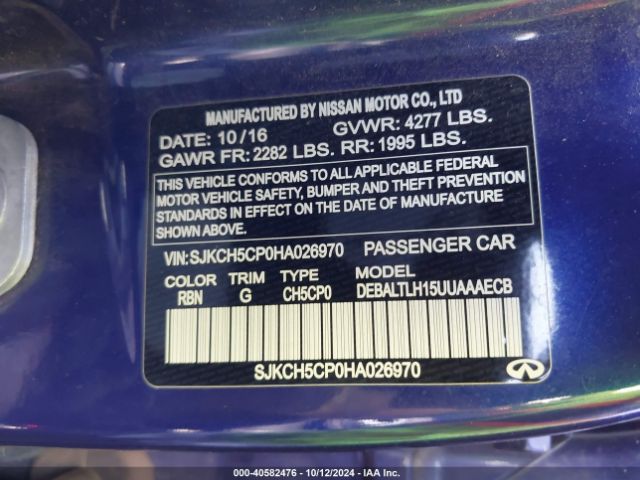 SJKCH5CP0HA026970 Infiniti Qx30 Sport