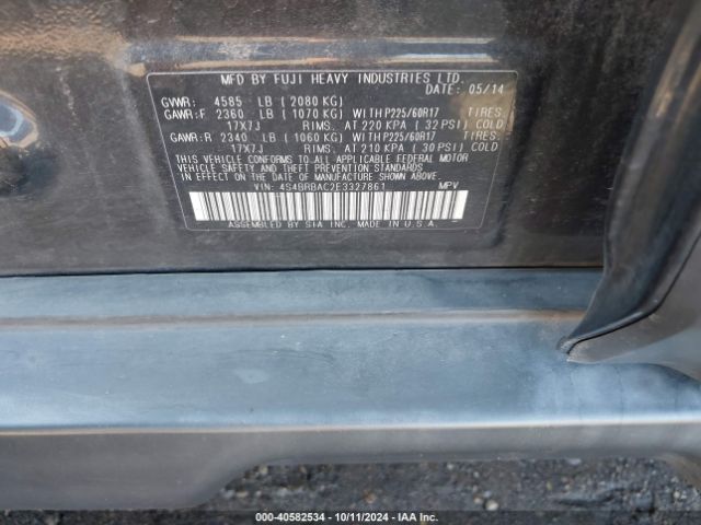 4S4BRBAC2E3327861 Subaru Outback 2.5i