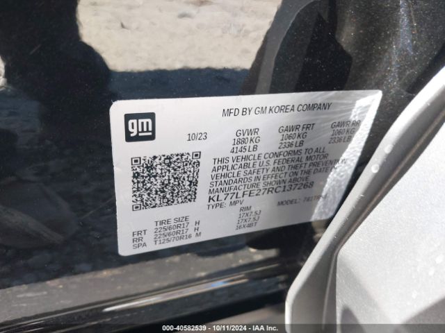 KL77LFE27RC137268 Chevrolet Trax Fwd Sp