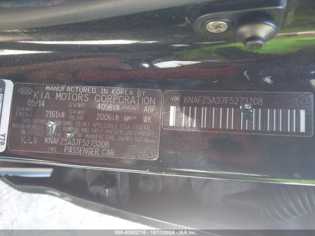 KNAFZ5A37F5273208 KIA FORTE SX