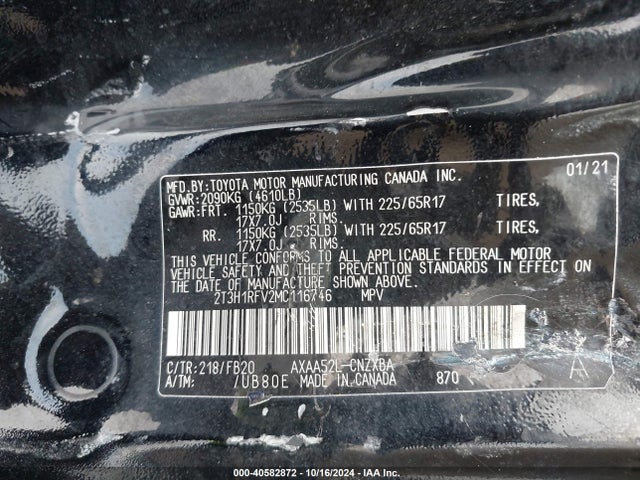 Toyota RAV4 LE 2021 2T3H1RFV2MC116746 Image 9